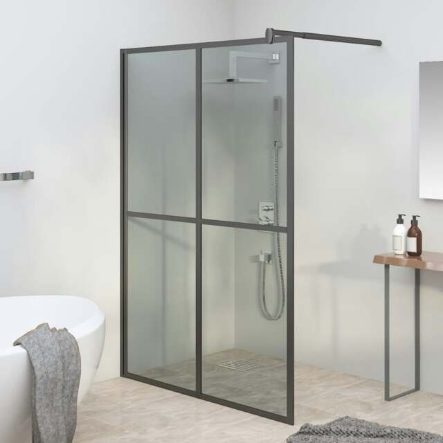 Rackhams Walk-in Shower Screen 140x195 cm Dark Tempered Glass - image 1
