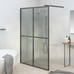 Rackhams Walk-in Shower Screen 140x195 cm Dark Tempered Glass - thumbnail 1