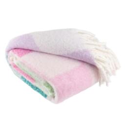 Rackhams Maisie Checked Tassel Throw - Aqua Blossom - 130cm x 180cm - Aqua Blossom - 100% Mixed - thumbnail 2