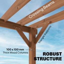 Rackhams Wooden Pergola Gazebo Grape Trellis - 3 x 3 m - thumbnail 4