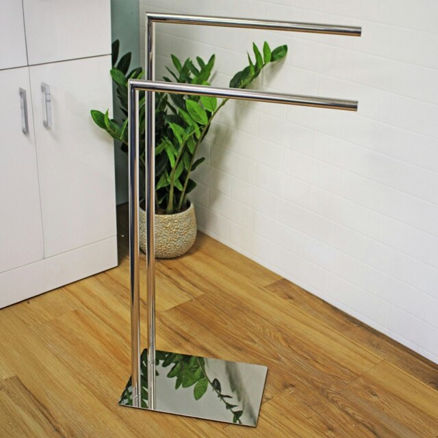 Rackhams Stamford Stainless Steel Chrome Freestanding Towel Rail - image 1