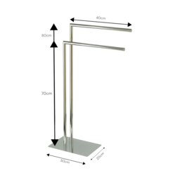 Rackhams Stamford Stainless Steel Chrome Freestanding Towel Rail - thumbnail 3