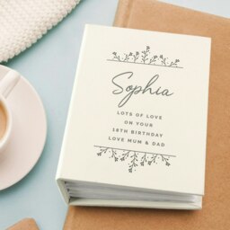 Rackhams Personalised Floral 6x4 Photo Album with Sleeves
