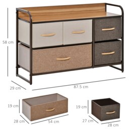Rackhams Drawer Dresser Tower Unit Clothes Storage Organizer with Wood Top, Steel Frame - thumbnail 4