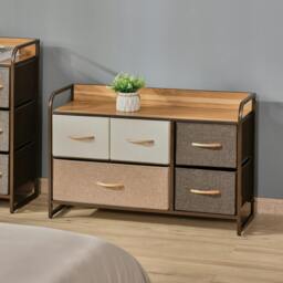 Rackhams Drawer Dresser Tower Unit Clothes Storage Organizer with Wood Top, Steel Frame