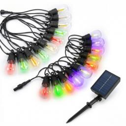 Rackhams Solar RGB Meteor Show String Lights for festive season, 10 Meters 10 Lamps, IP44 - thumbnail 1