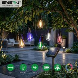 Rackhams Solar RGB Meteor Show String Lights for festive season, 10 Meters 10 Lamps, IP44 - thumbnail 5