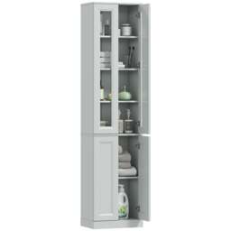 Rackhams Tall Bathroom Storage Cabinet, 6-Tier Bathroom Cabinet - White - thumbnail 3