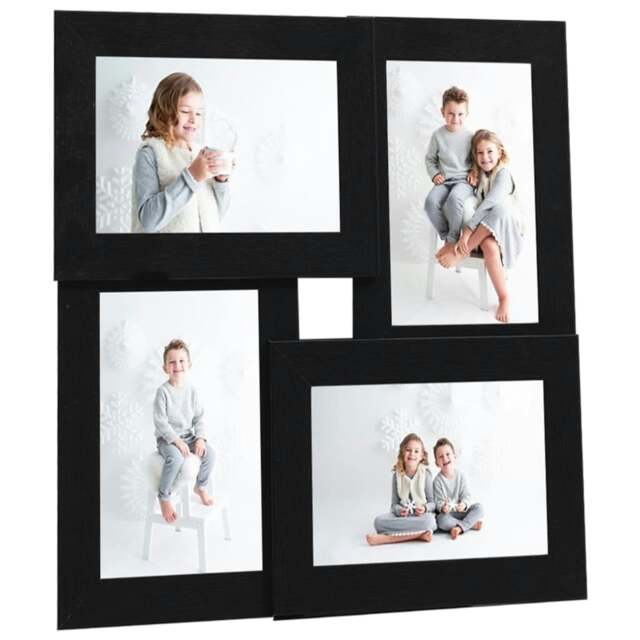 Rackhams Collage Photo Frame for 4x(10x15 cm) Picture Black MDF