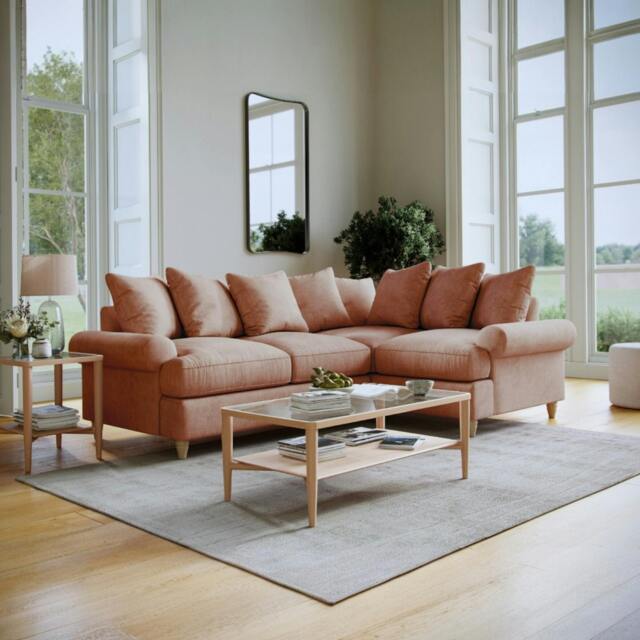 Rackhams Brentwood Right Hand Corner Sofa - Coral - image 1