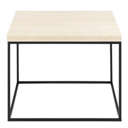 Rackhams Barossa Coffee Table with Light Oak Top & Black Steel Base 60cm - 1 - Black - Beige - thumbnail 2