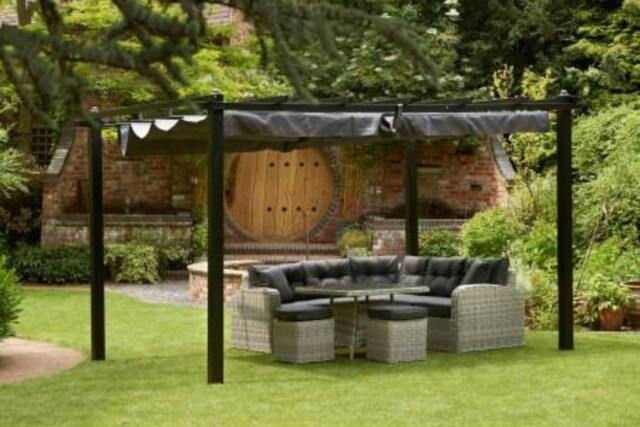 Rackhams Seville Gazebo Single Curtain - LIGHT BROWN - 4m x 3m - image 1