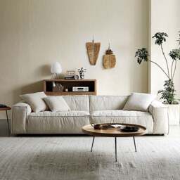 Rackhams Jerome Three Seater Sofa, Modular Sofa, Cotton Linen - Off White - 220cm - thumbnail 3