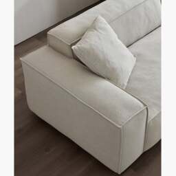 Rackhams Jerome Three Seater Sofa, Modular Sofa, Cotton Linen - Off White - 220cm - thumbnail 6