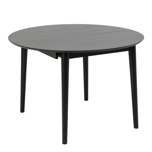 Rackhams Montreux Round Extending Dining Table in Black 115-154 cm - Black - No - Black - image 1