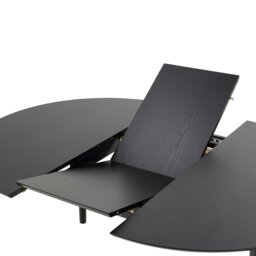 Rackhams Montreux Round Extending Dining Table in Black 115-154 cm - Black - No - Black - thumbnail 4