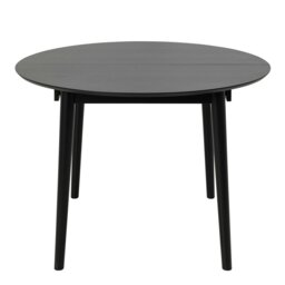 Rackhams Montreux Round Extending Dining Table in Black 115-154 cm - Black - No - Black - thumbnail 2