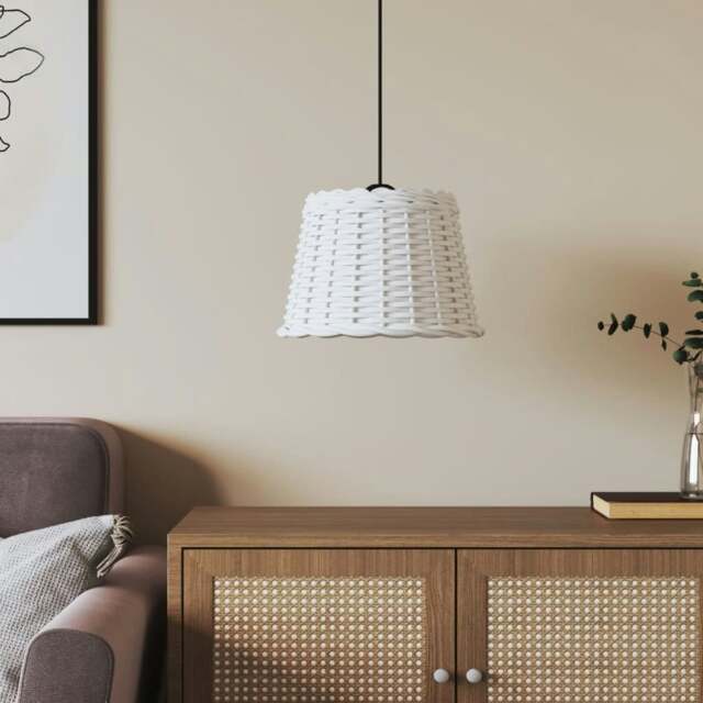 Rackhams Ceiling Lamp Shade White �_�”�_30x20 cm Wicker