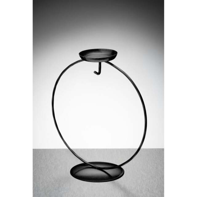 Rackhams Black Circular Display Stand with Tea Light Holder – For Glass Ornaments