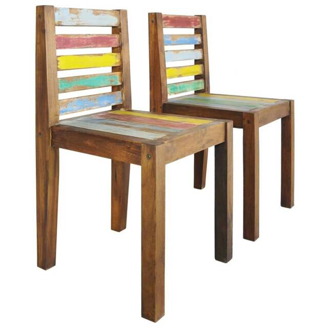 Rackhams Dining Chairs 2 pcs Solid Reclaimed Wood