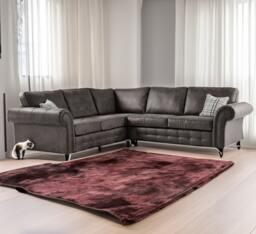 Rackhams Oakland Suede 4-5 Seater Corner Sofa in Charcoal Black Fabric - Black - thumbnail 2