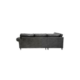 Rackhams Oakland Suede 4-5 Seater Corner Sofa in Charcoal Black Fabric - Black - thumbnail 5