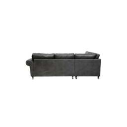 Rackhams Oakland Suede 4-5 Seater Corner Sofa in Charcoal Black Fabric - Black - thumbnail 6