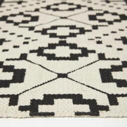 Rackhams Reva Black & White Cotton Geometric Rug - 120 x 170 cm - thumbnail 4