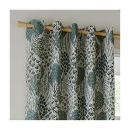Rackhams Ophelia Jacquard Floral Eyelet Curtains - Thyme/Mineral - 229cm x 183cm - Thyme/Mineral - 100% Polyester - thumbnail 3