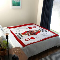 Rackhams Queen of Farts Playing Card Design - Luxury Fleece Blanket 150cm X 150cm - thumbnail 2