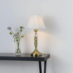 Rackhams Edwina Antique Brass Touch Table Lamp - thumbnail 1