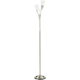 Rackhams Modern Upright Floor Lamp with 3 Light, Steel Base Living Room - thumbnail 2
