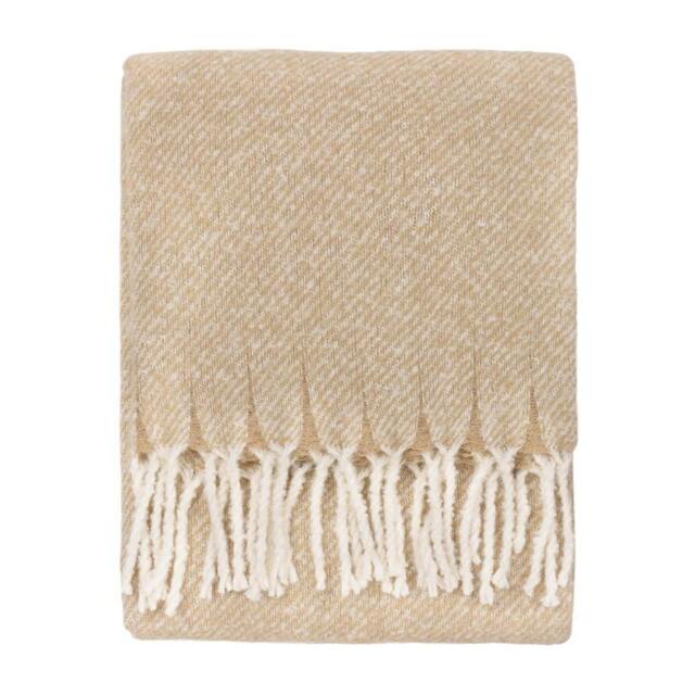 Rackhams Isla Woven Tassel Throw - Natural - 130cm x 180cm - Natural - 100% Polyester - image 1