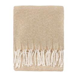 Rackhams Isla Woven Tassel Throw - Natural - 130cm x 180cm - Natural - 100% Polyester
