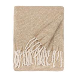 Rackhams Isla Woven Tassel Throw - Natural - 130cm x 180cm - Natural - 100% Polyester - thumbnail 2