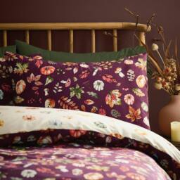 Rackhams Autumn Pumpkins Plum Duvet Cover Set - Single - thumbnail 6