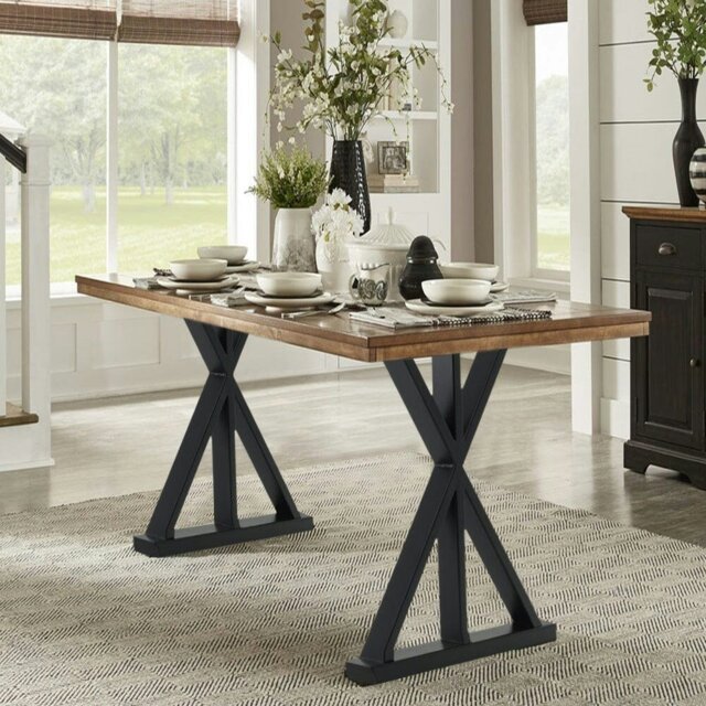 Rackhams 2 Pieces Black Metal Table Legs Heavy Duty Industrial Table Legs - image 1