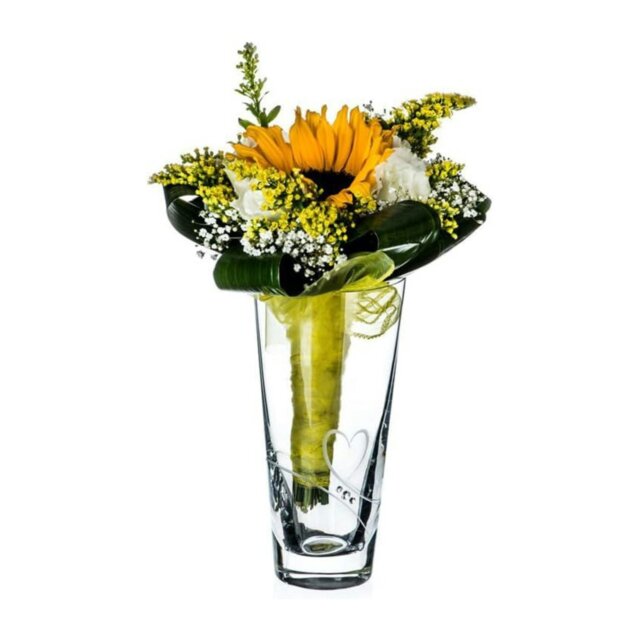 Rackhams Romance Crystal Conical Vase Adorned with Swarovski® Crystals - 20cm - Made From Premium Lead Free Crystal Glass