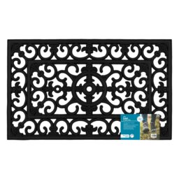 Rackhams Lexi Wrought Iron Effect Rubber Doormat, 45x75cm