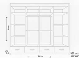 Rackhams Race to Road Stylish Bedroom Sliding Wardrobe with LED Light - Ample Storage Space and Sleek Design comes in White/Grey/Black & Width 205cm/256cm - 256 cm - Grey - thumbnail 5