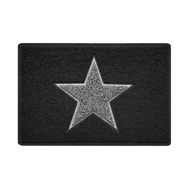 Rackhams Inlay STAR Doormat - Clearance - Black - 60cm x 40cm - image 1