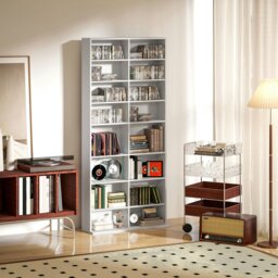 Rackhams 640 CD Storage Unit 360 DVD Storage Tower w/ 18 Compartments Black - White