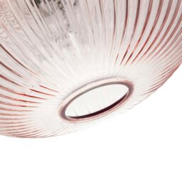 Rackhams Modern Designer Soft Pink Line Ribbed Glass Oval Pendant Lamp Shade - thumbnail 4