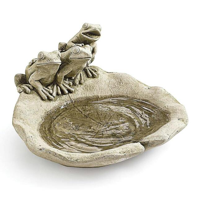 Rackhams Bird Bath, Stone Frog Design, Garden Decor