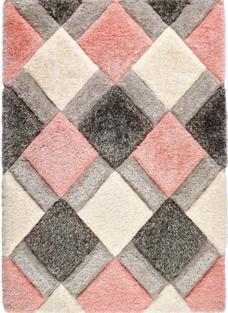 Rackhams 3D Geo Carved Rug – Pink Colour - 80X150 cm - image 1