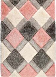 Rackhams 3D Geo Carved Rug – Pink Colour - 80X150 cm