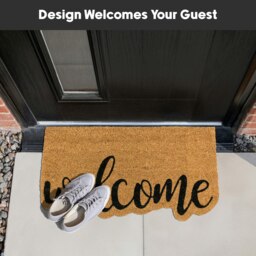 Rackhams Eco-Friendly Latex Backed Coir Entrance Doormat, 40x70cm - Shaped Welcome - 1 - Brown - thumbnail 6