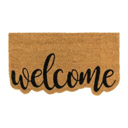 Rackhams Eco-Friendly Latex Backed Coir Entrance Doormat, 40x70cm - Shaped Welcome - 1 - Brown - thumbnail 2