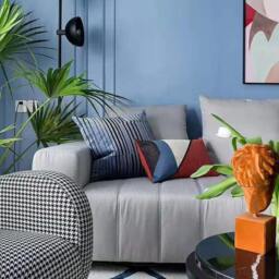 Rackhams Lorna Velvet Cushion, 50 x 50cm - Blue - thumbnail 4