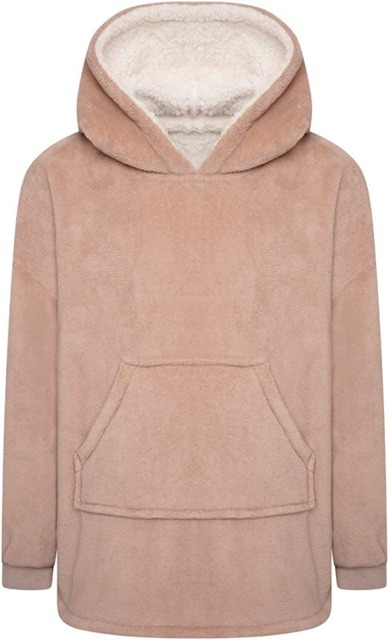 Rackhams Kids Coral Fleece Blanket Hoodie - Pink - M/L